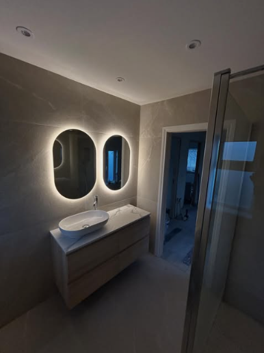 Bathroom LED Mirror & Recessed Lighting Installation